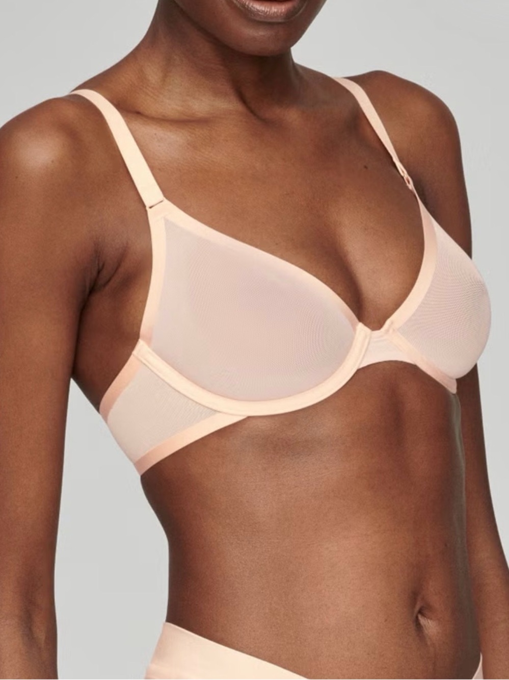 Cuup mesh plunge nude blush bra size 34D